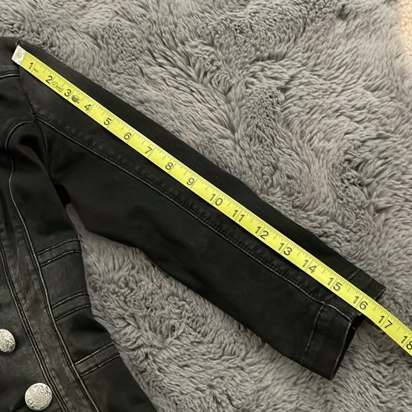 Bebe Black Stretch Denim Doublebreasted Button Minidress - Picture 7 of 12